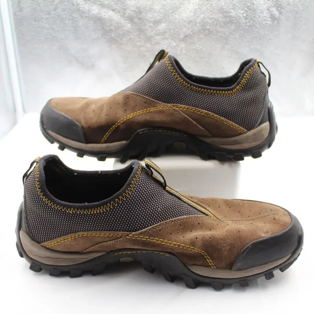 Timberland 10.5M Suede Casual Hiking Walking Comfort Slip On Shoes Brown Black